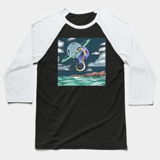 Space Seahorse Baseball T-Shirt